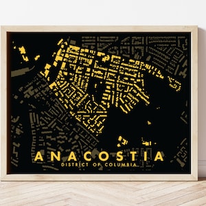 Anacostia Buurt Kaart Figuur-Ground Poster