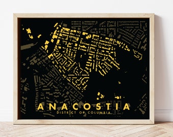 Anacostia Neighborhood Map Figure-Ground Poster
