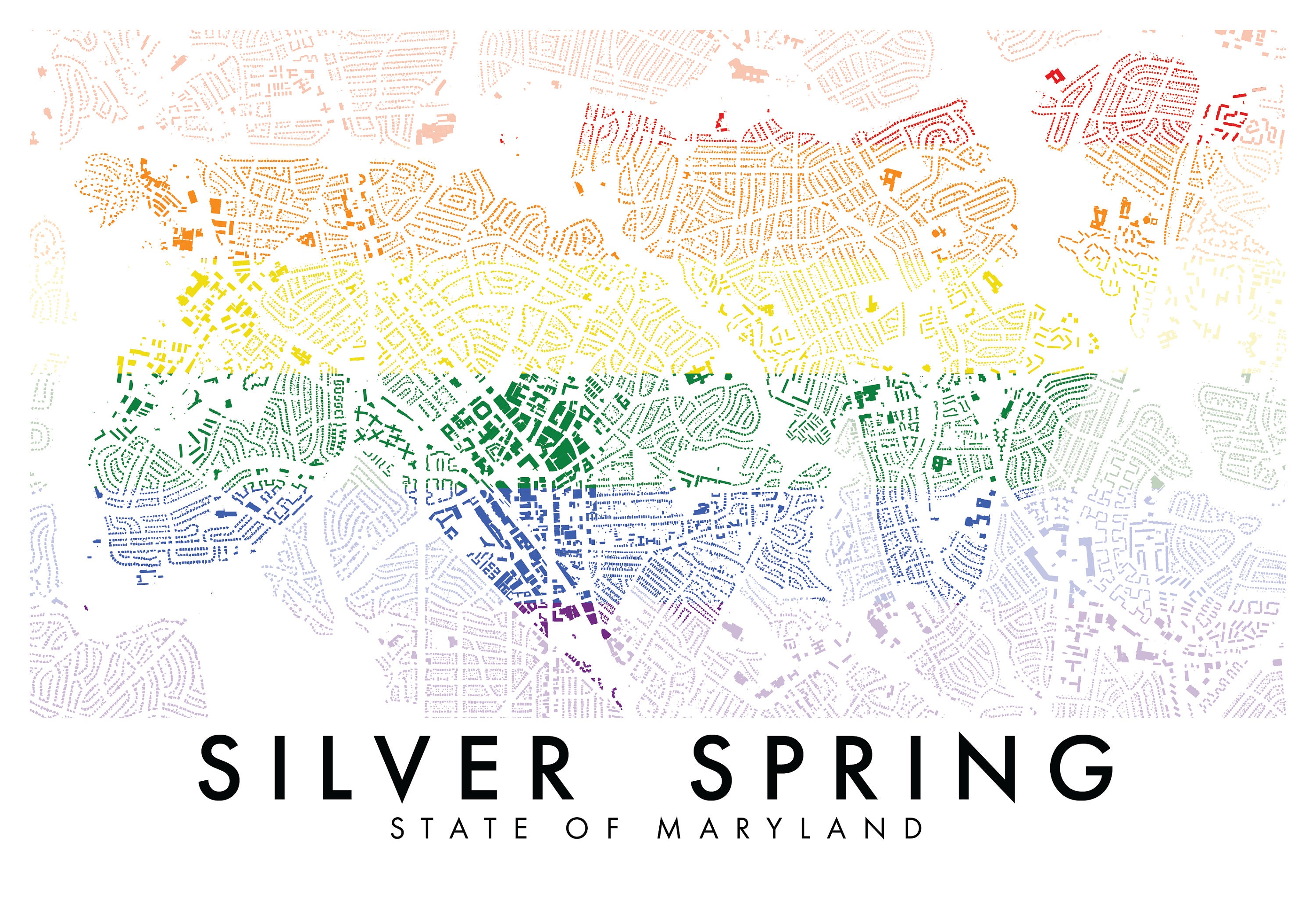 Silver Spring Figure-ground Poster - Etsy
