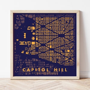 Capitol Hill Nachbarschaft Figur-Ground Poster