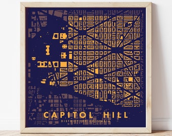 Capitol Hill Neighborhood Figure-Ground Poster
