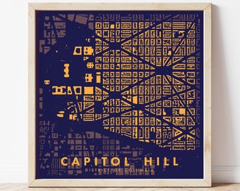 Capitol Hill Neighborhood Figure-Ground Poster