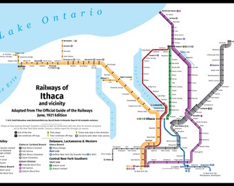 Historic Rail Map of Ithaca in 1921