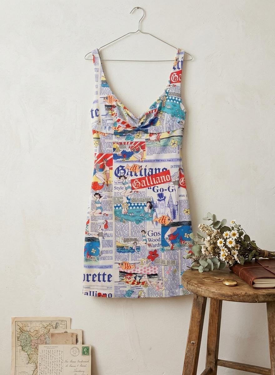 John Galliano Newspaper Dress - Etsy