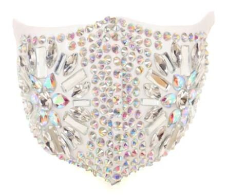 White Rhinestone Face Mask -Limited Stock