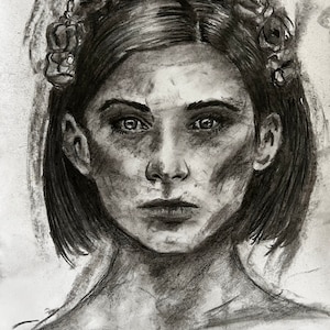 Charcoal Portrait Drawing - Original Artwork