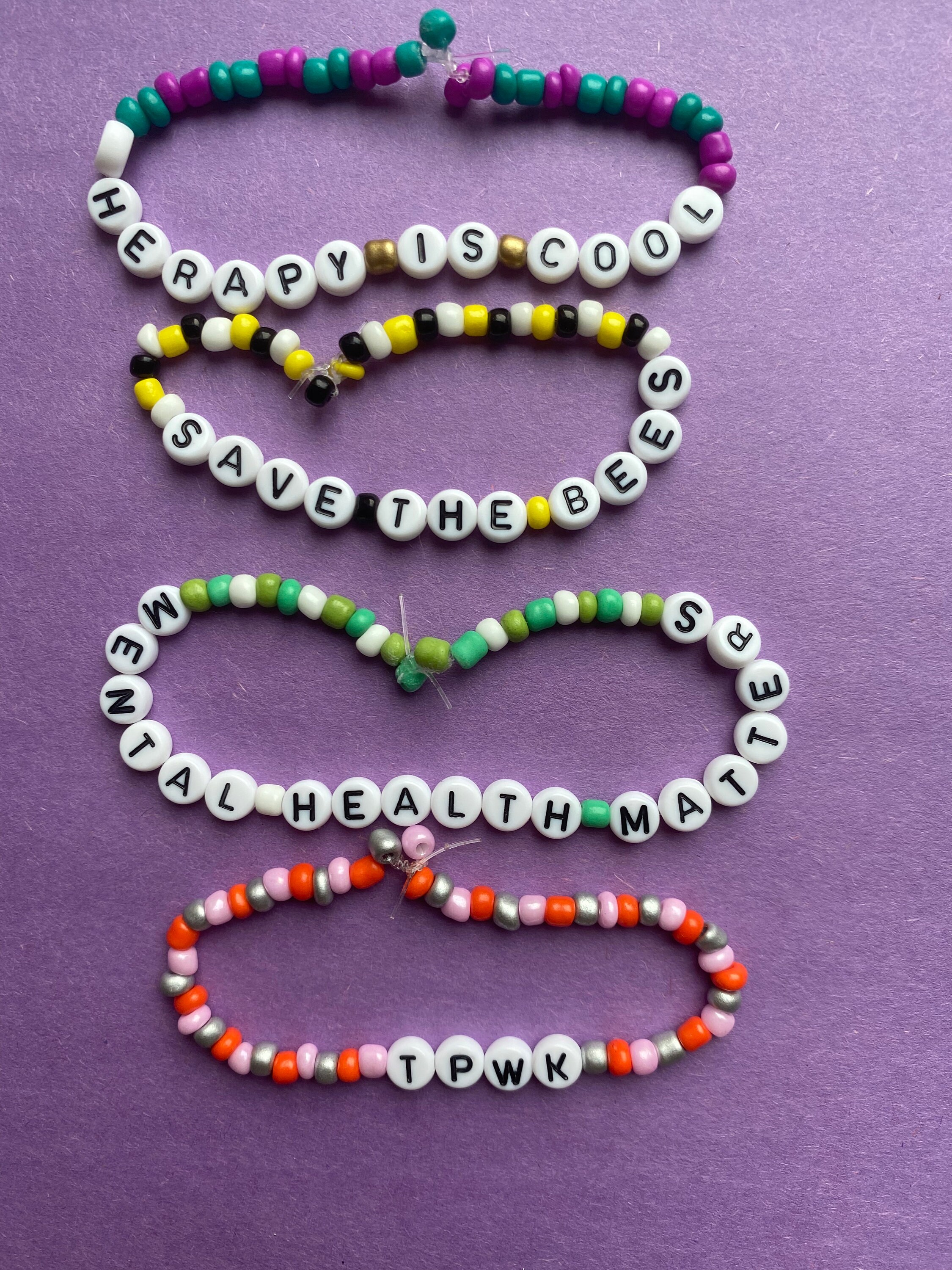 Various Bracelets Save the Bees Mental Health Matters Treat Etsy