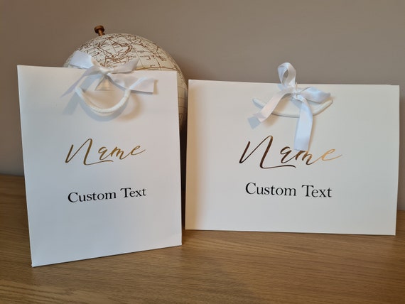 Personalised White Luxury Gift Bags Wedding Birthday Baby Shower Hen Party Bridesmaid Gifts Christmas Gift Bag Custom Gift Bag Etsy UK