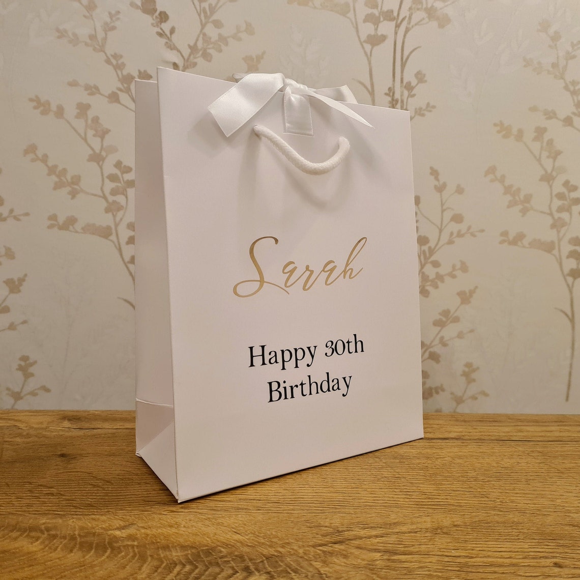 Personalised White Luxury Gift Bags Wedding Birthdays Etsy