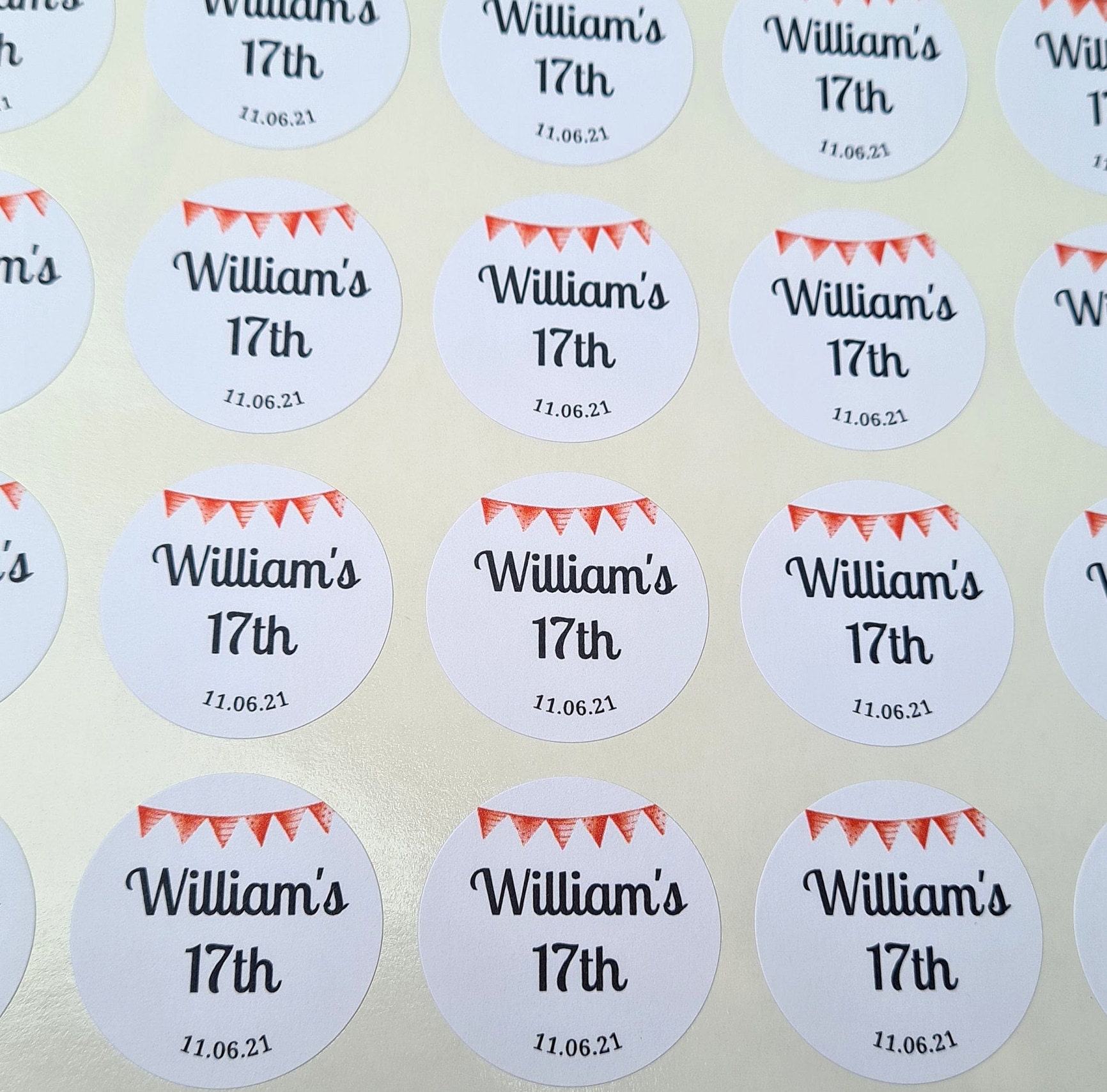 Personalised Birthday Stickers Party Bags Sweet Bags Etsy