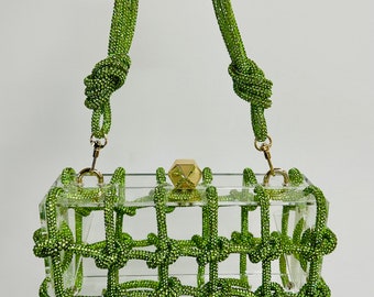 Sequin Knot Crystal Bag