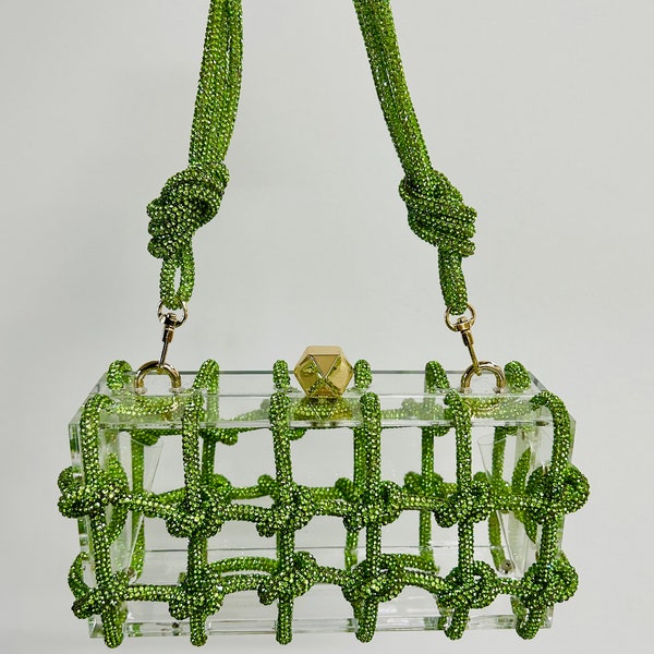 Sequin Knot Crystal Bag