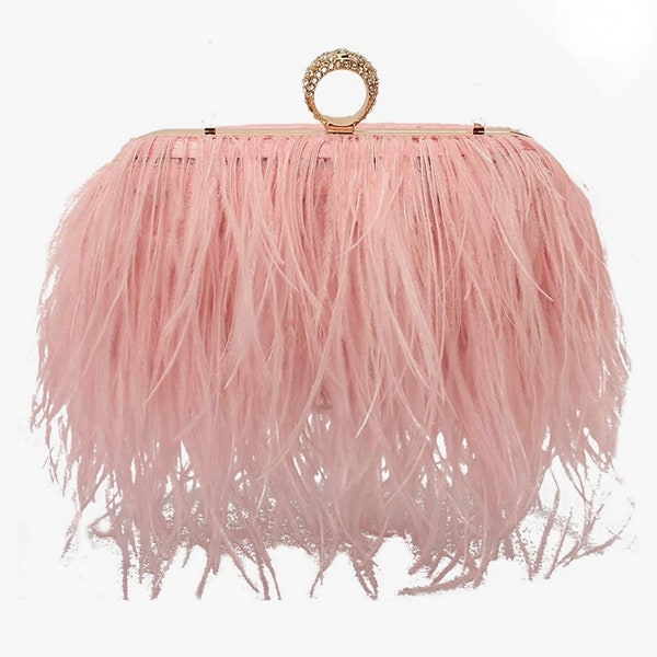 Ostrich Feather Clutch