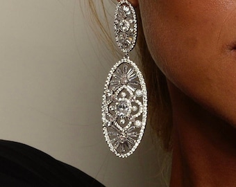 Luxury Baguette Drop Earrings