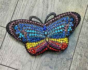 Crystal Butterfly Clutch