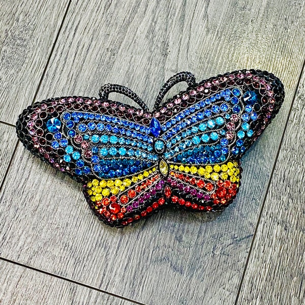 Crystal Butterfly Clutch