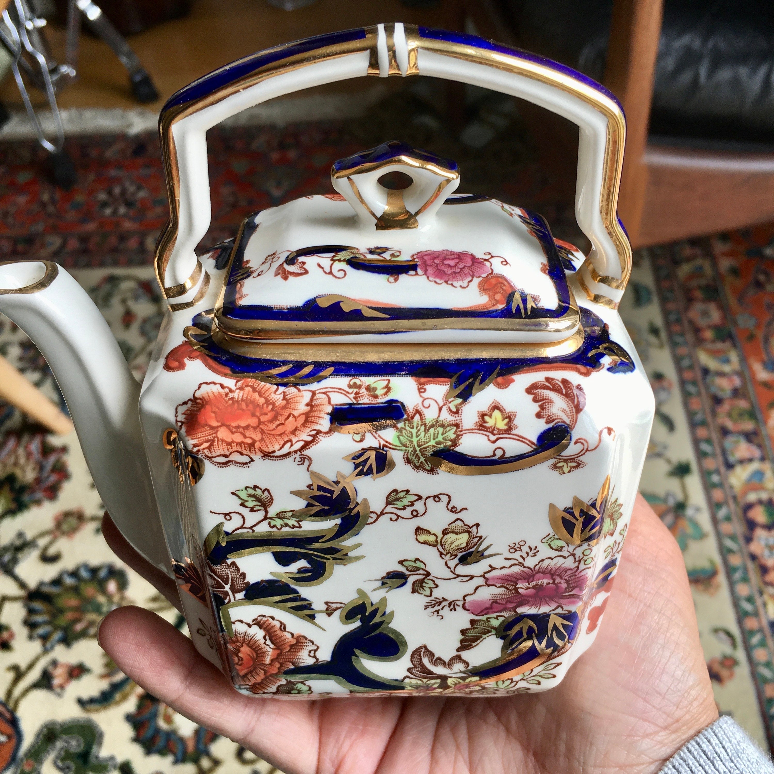 Masons Ironstone China Blue Mandalay Kettle/teapot 5 1/2 British