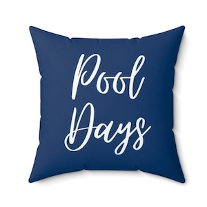 Custom Color Pool Pillow Cover Pool Party Decor Pool Decorative Pillow Pool Decor Pool Days NavyBlue Green Coral White Turquoise Pool Pillow