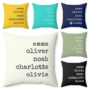 Customizable Pillow Personalized Pillow Custom Pillow Case Family Names Pillow Grandma Pillow Mom Nana Gift Ideas Personalized Name Pillow