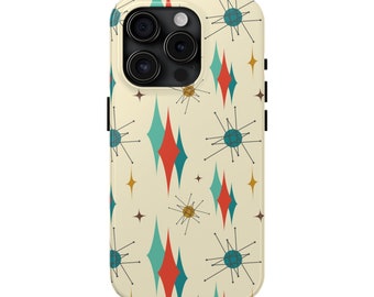 iPhone Case Samsung Retro MCM Vintage Cute Phone Cases Aesthetic Cool Atomic Starburst iPhone Cover 11 12 13 14 15 16 17 Max Mini Pro Case