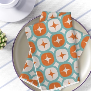 Mid Century Napkins MCM Party Accessories Retro Table Decor Dinner Vintage Napkins Mid Century Modern Atomic Starburst 1960s 50s Dining