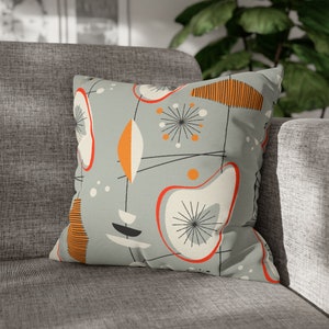 Gray Pillow MidCentury Pillow Case Retro Pillow Cover Geometric Pillow Cover Abstract Throw Pillow Multicolor Retro Decor