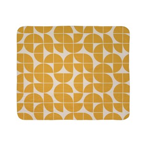 Couverture géométrique moutarde abstraite en polaire pour canapé jetée Retro Atomic Age Cosy vintage couverture douce MCM Mid Mod des années 60, décoration d'intérieur image 5