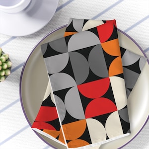 Mid Century Napkins MCM Party Accessories Retro Table Decor Dinner Vintage Napkins Mid Century Modern Abstract Geometric 1960s 50s Dining