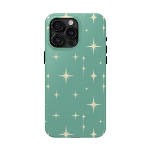 Retro Blue iPhone Cases MCM Vintage Cute Phone Cases Aesthetic Cool Twinkle Stars iPhone Cover 7 8 11 12 13 14 15 16 XR XS Max Mini Pro Case