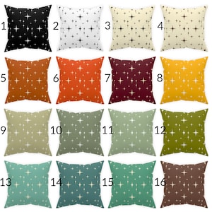 Mid Century Modern Throw Pillow Cover Atomic Starburst Retro Home Decor Stars Abstract Cushion Decorative MCM Pillows Living Room Space Age