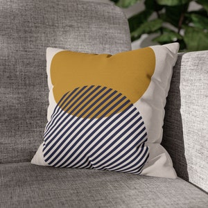 Mustard Yellow Navy Minimalist Pillow Cover Geometric Abstract Cushion Cover Scandinavian Home Decor Scandi Pillow Modern Art Color Block