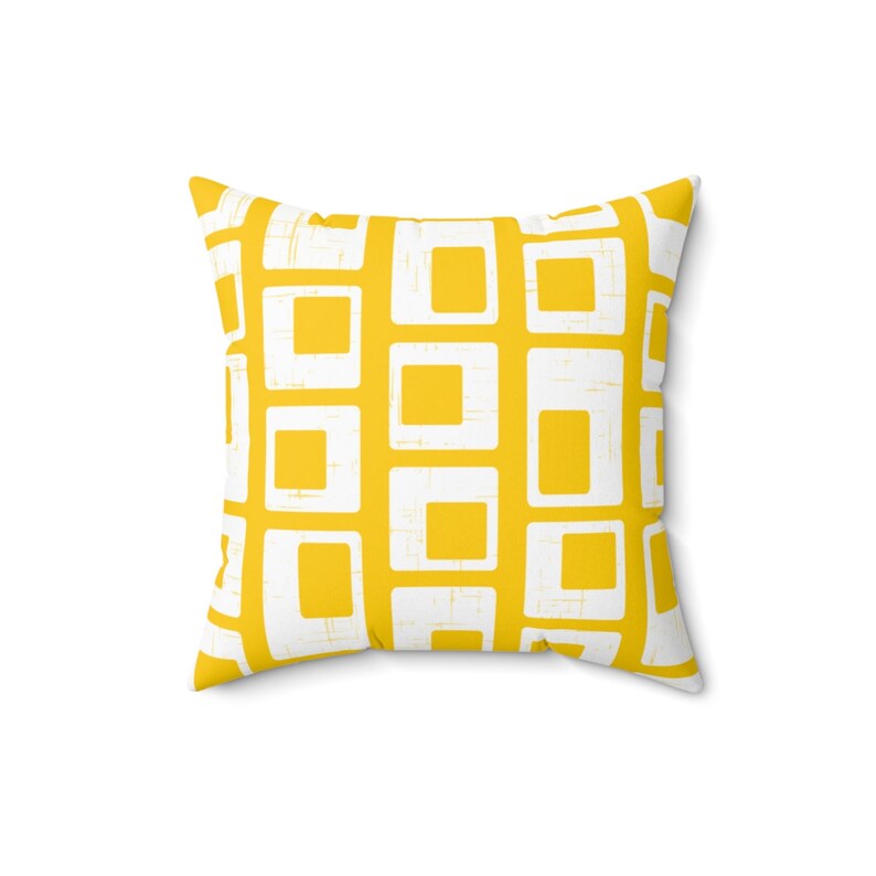 Fodera per cuscino da tiro senape Cuscino astratto giallo e bianco Mid-Century Modern Home Decor Cuscini decorativi MCM Federa per cuscino retrò Mid MOD immagine 7