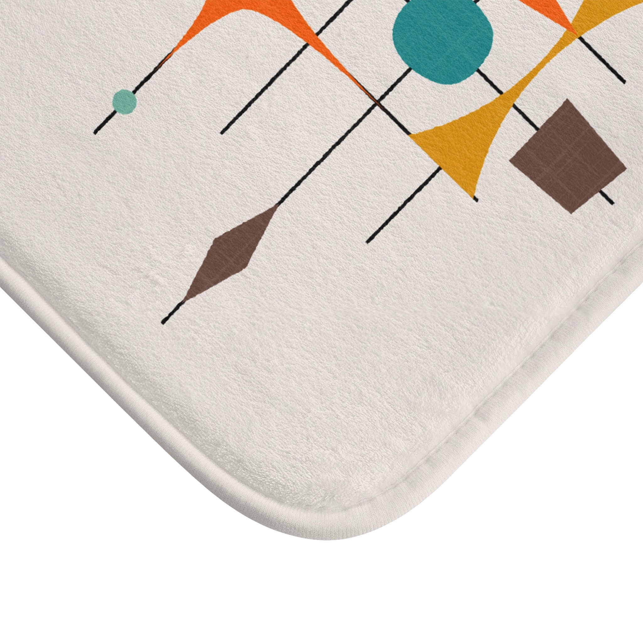 Geometric Bath Mat Mid Century Modern Bathroom Mat Abstract Atomic ...
