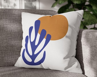 Henri Matisse Cut Outs Art Pillow Cover Blue Brown Abstract Pillow Case Modern Art Throw Pillow Boho Cushion 18x18 20x20