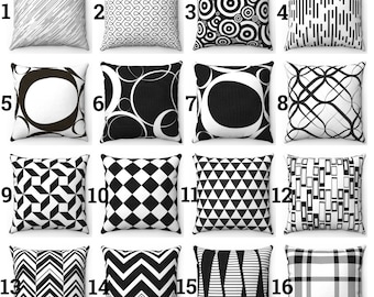 Black and White Throw Pillow Black and White Cushion Black and White Pillow Cover Black and White Decorative Pillow Black and White Decor