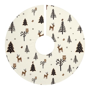 Christmas Tree Skirt Polyester Fleece 44" Holiday Home Decor