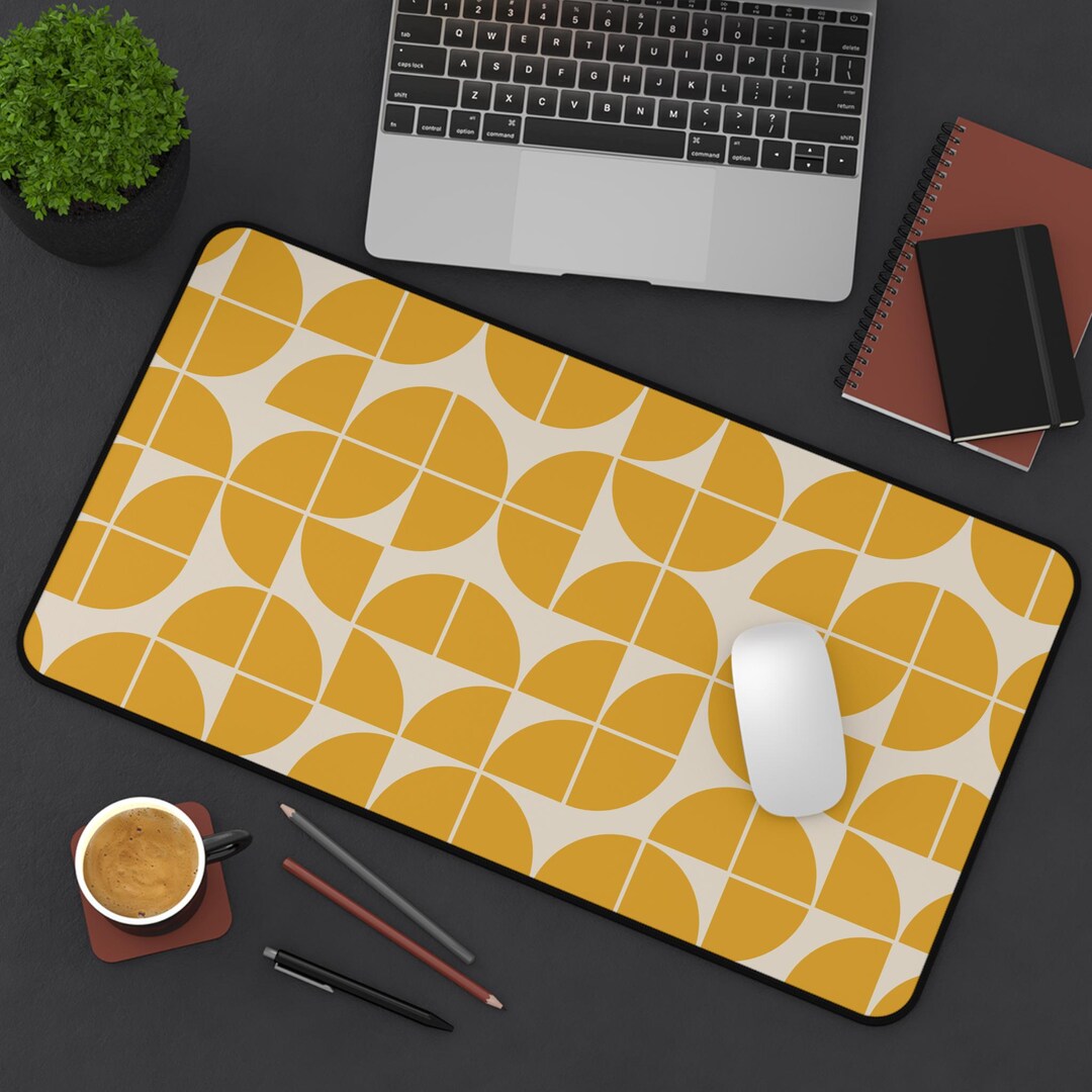 Geometric Neoprene Desktop Mat Mustard Yellow - Etsy