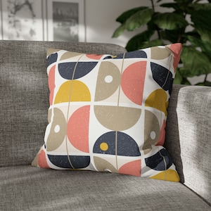 Scandinavian Style Throw Pillow Case Home Decor Abstract Geometric Cushion Navy Blue Mustard Yellow Pink Taupe Decorative Pillow Cover Boho