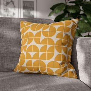 Mustard Retro Pillow Cover Geometric Mid Century Modern Pillow Case Cushion Cover Abstract Throw Pillow MCM 60s Atomic Age Home Decor