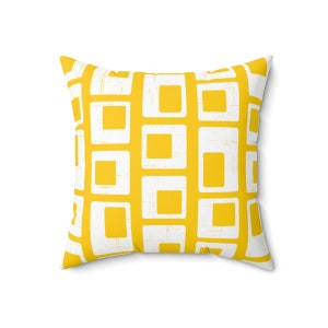Fodera per cuscino da tiro senape Cuscino astratto giallo e bianco Mid-Century Modern Home Decor Cuscini decorativi MCM Federa per cuscino retrò Mid MOD immagine 9