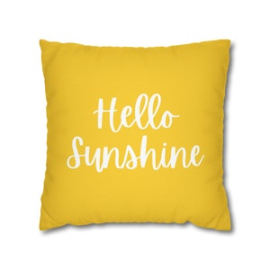 Hello Sunshine Pillow Cover Yellow Farmhouse Throw Pillow Nursery Kids Room Decor Summer Cushion Porch Decor Pillow Bright Welcome Pillow