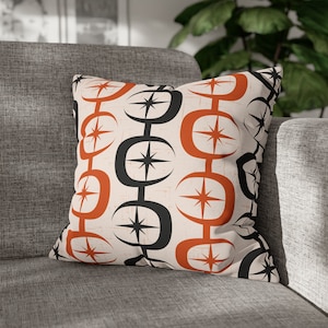 Mid Century Throw Pillow Case Retro MCM Cushion Cover Atomic Starburst Home Decor Atomic Age Vintage Style 1950s 1960s Abstract Sofa Pillow