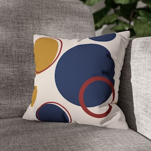 Mustard Navy Minimalist Pillow Cover Geometric Abstract Cushion Cover Scandinavian Home Decor Scandi Pillow Case Modern Art Color Block