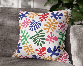 Pillow Cover Henri Matisse Cut Outs Art Abstract Pillow Case Modern Art Throw Pillow Boho Cushion Multicolor Red Blue Green Pink Yellow