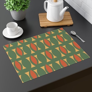Abstract Placemats Mid Century Modern Geometric Placemat Atomic Mid Century Dining Table Decor 1960 50s Vintage Accessories MCM Placemat