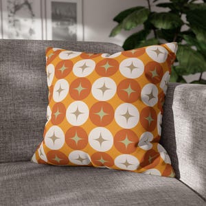 Retro Pillow Cover Mid Century Modern Pillow Case Geometric Mustard Brown Cushion Cover Abstract Pillow Minimalist MCM 60s Atomic Home Decor