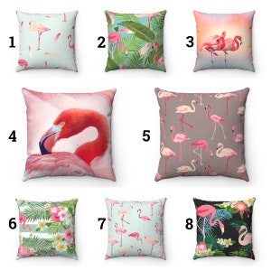 Flamingo Pillow Cover Tropical Pillow Case Flamingo Decor Throw Pillow Flamingo Decorative Pillow Accent Pillow Flamingo Party Print Pillow