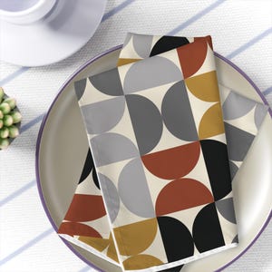 Mid Century Napkins MCM Party Accessories Retro Table Decor Dinner Vintage Napkins Mid Century Modern Abstract Geometric 1960s 50s Dining