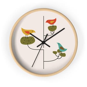 Vogels Klok Scandinavisch Design Mid Century Wanddecoratie Moderne Abstracte Wandklok Vintage Atomic Keuken Decor Retro Klok MCM