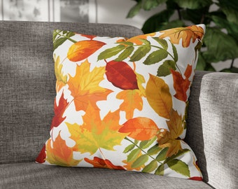 Fall Leaves Pillow Cover Autumn Pillow Fall Decorations Orange Yellow Rust Cushion Patio Front Porch Decor